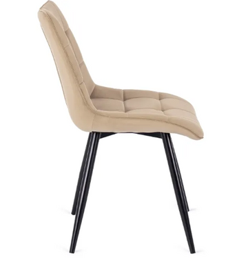 Кухонний стілець MEBEL ELITE RIO, бежевий / чорний, велюрова тканина