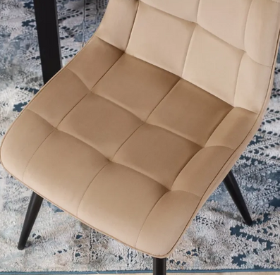 Кухонний стілець MEBEL ELITE RIO, бежевий / чорний, велюрова тканина