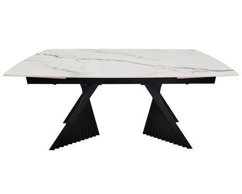 Стіл INTARSIO EDMUND CERAMIC розкладний 160&ndash;240&times;90 см, білий мат / чорний