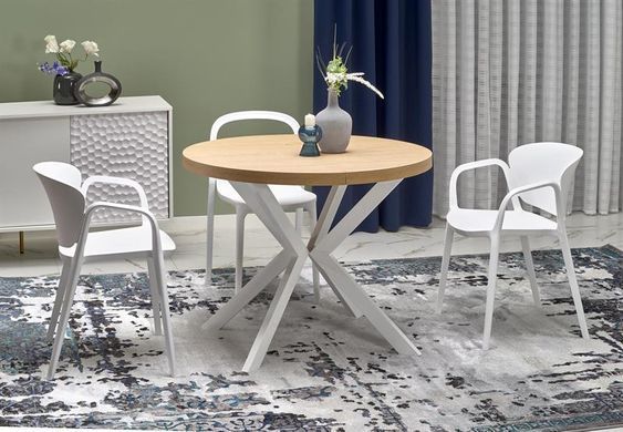 Стол HALMAR PERONI раскладной 100&ndash;250&times;100 см, дуб золотой / белый