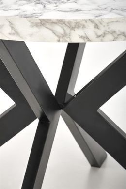 Стол HALMAR PERONI раскладной 100&ndash;250&times;100 см, белый мрамор / чёрный