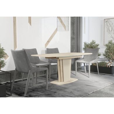 Стол INTARSIO AVALON D/L раскладной 140&ndash;180&times;80 см, дуб крафт серый / латте