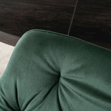 Кресло MEBEL ELITE MODESTO с подлокотниками, зеленый / черный, велюровая ткань