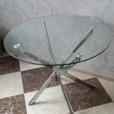 Стол SIGNAL AGIS круглый 90 см, прозрачный / хром