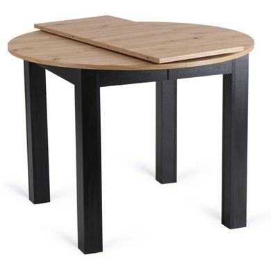 Стол MEBEL ELITE HARRY раскладной 102&ndash;142&times;102 см, дуб артизан / черный