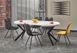 Стол HALMAR PERONI раскладной 100&ndash;250&times;100 см, белый мрамор / чёрный