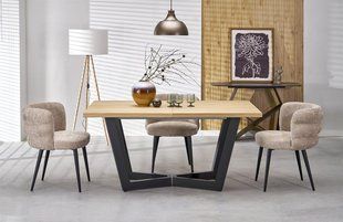 Стол HALMAR MASSIVE 2 раскладной 160&ndash;250&times;90 см, дуб натуральный / чёрный