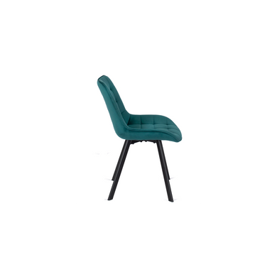 Стілець MEBEL ELITE RICK, бірюзовий / чорний, велюрова тканина