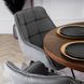 Крісло MEBEL ELITE LUNA з підлокітниками, сірий / чорний, велюрова тканина