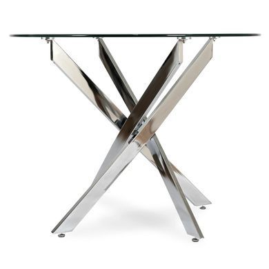 Стол MEBEL ELITE SALLO 2 круглый 100 см, прозрачный / хром