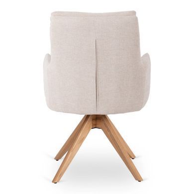 Крісло MEBEL ELITE BIANCO з підлокітниками, бежевий / дуб, тканина