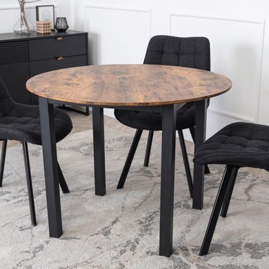 Стол MEBEL ELITE TEO круглый 100 см, дуб рустик / черный