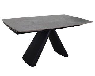 Стол INTARSIO GREYSON CERAMIC раскладной 160&ndash;240&times;90 см, серый мат / черный