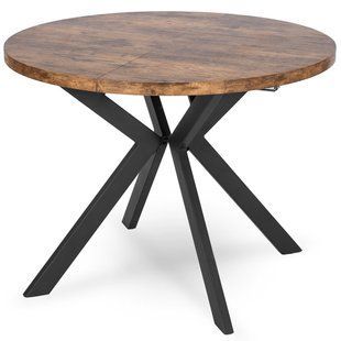 Стол MEBEL ELITE DORIAN раскладной 80&ndash;160&times;80 см, дуб рустик / черный