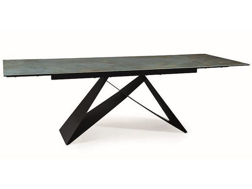 Стіл SIGNAL WESTIN CERAMIC OSSIDO VERDE розкладний 160&ndash;240&times;90 см, бірюзовий / чорний мат