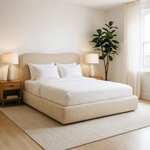 Ліжко MEBEL ELITE BRISTOL Boucle 160x200 см Бежевий