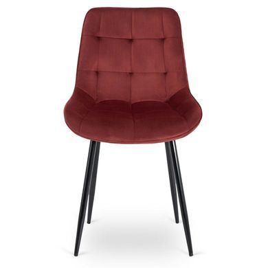 Стул MEBEL ELITE CHRIS, бордовый / черный, велюровая ткань