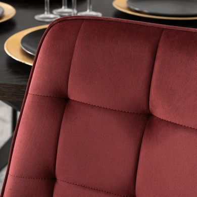 Стул MEBEL ELITE CHRIS, бордовый / черный, велюровая ткань