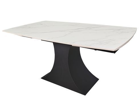 Стол INTARSIO GILBERT CERAMIC раскладной 160&ndash;240&times;90 см, белый мат / черный