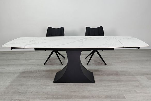 Стол INTARSIO GILBERT CERAMIC раскладной 160&ndash;240&times;90 см, белый мат / черный