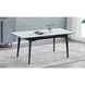 Стіл INTARSIO BERLIN CERAMIC розкладний 140&ndash;180&times;80 см, білий глянець / чорний каркас