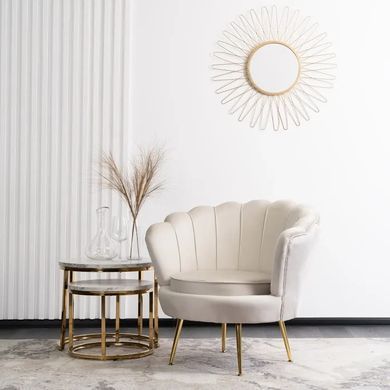 Кресло MEBEL ELITE ANGEL, кремовый / золотистый