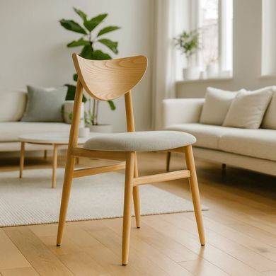 Кухонный стул MEBEL ELITE BRAGA, серый / дуб, ткань