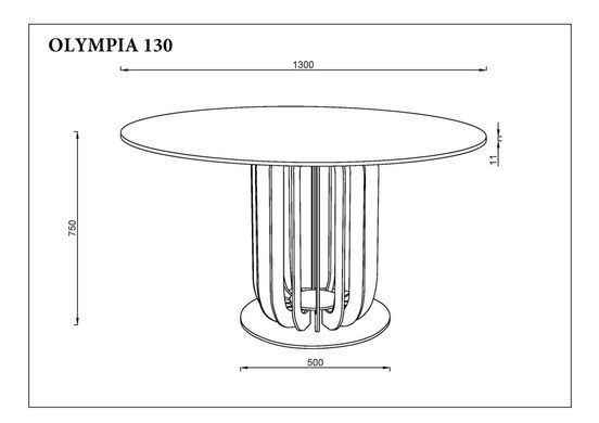 Стол INTARSIO OLYMPIA CERAMIC круглый 130 см, белый мат / черный