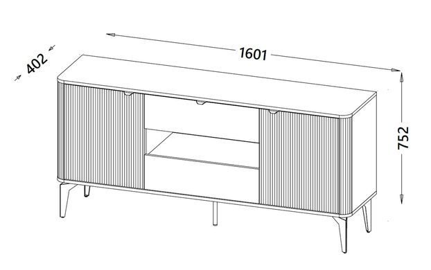Комод HALMAR BELUCI KM-1, кашемир / дуб кремона