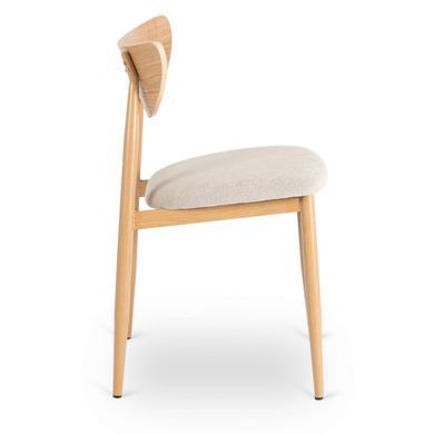 Кухонный стул MEBEL ELITE BRAGA, бежевый / дуб, ткань