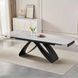 Стол MEBEL ELITE LUIGI раскладной 160&ndash;240&times;90 см, серый мрамор / черный