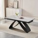 Стол MEBEL ELITE LUIGI раскладной 160&ndash;240&times;90 см, серый мрамор / черный