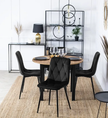 Кухонний стілець MEBEL ELITE ROBIN, чорний, велюрова тканина