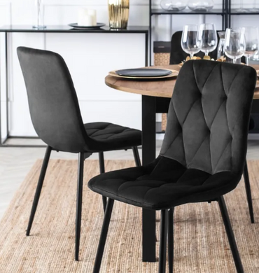 Кухонний стілець MEBEL ELITE ROBIN, чорний, велюрова тканина