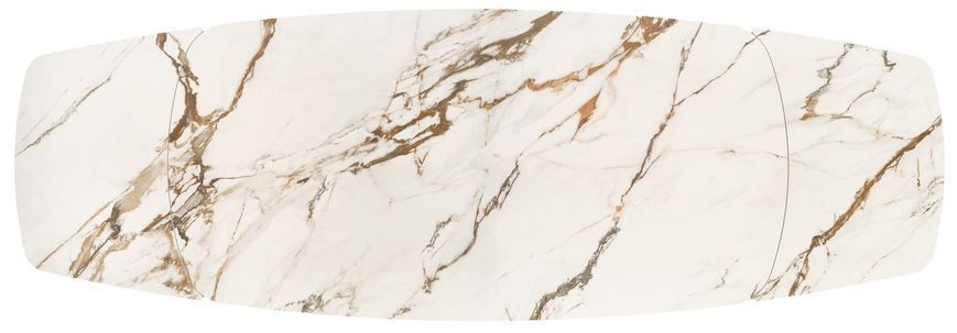 Стіл HALMAR FLAVOR розкладний 200&ndash;300&times;100 см, білий мармур / горіх