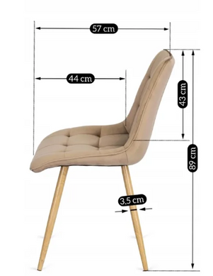 Кухонний стілець MEBEL ELITE RODRI, бежевий / дуб світлий, велюрова тканина
