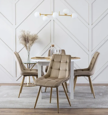 Кухонний стілець MEBEL ELITE RODRI, бежевий / дуб світлий, велюрова тканина