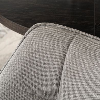 Кресло MEBEL ELITE PEONY 2 с подлокотниками, серый / черный, ткань