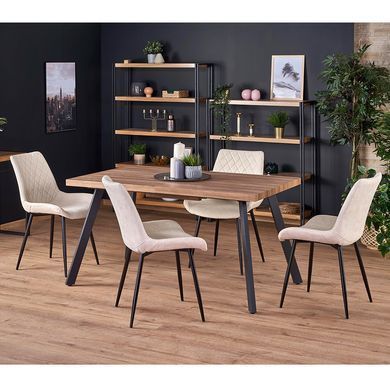 Стол HALMAR BERLIN раскладной 140&ndash;180&times;85 см, орех медовый / чёрный