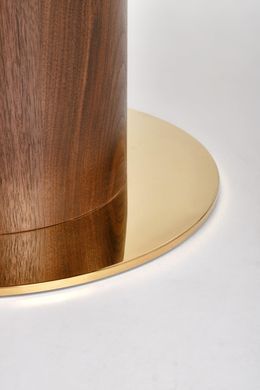 Стол HALMAR GIBSON раскладной 160&ndash;220&times;90 см, белый мрамор / орех / золотой