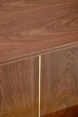 Стол HALMAR GIBSON раскладной 160&ndash;220&times;90 см, белый мрамор / орех / золотой