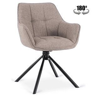 Кресло MEBEL ELITE PEONY 2 с подлокотниками, капучино / черный, ткань