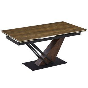 Стол MEBEL ELITE REX раскладной 160&ndash;220&times;90 см, дуб / орех / черный