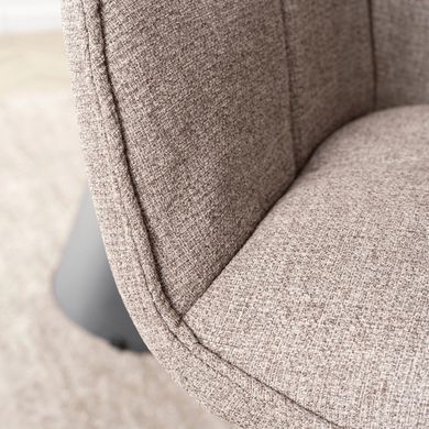 Кресло MEBEL ELITE PEONY 2 с подлокотниками, капучино / черный, ткань