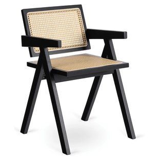 Стілець MEBEL ELITE MADERA з підлокітниками, бежевий / чорний