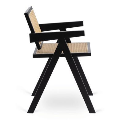 Стул MEBEL ELITE MADERA с подлокотниками, бежевый / черный