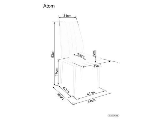Кухонний стілець SIGNAL ATOM Velvet, чорний, BLUVEL 19