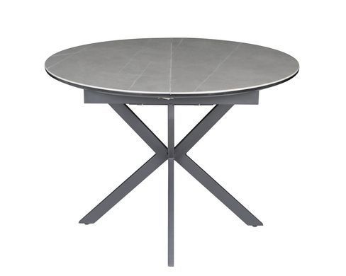 Стіл INTARSIO GENEWA CERAMIC розкладний 105&ndash;140&times;105 см, сірий / чорний каркас