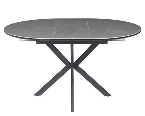 Стіл INTARSIO GENEWA CERAMIC розкладний 105&ndash;140&times;105 см, сірий / чорний каркас