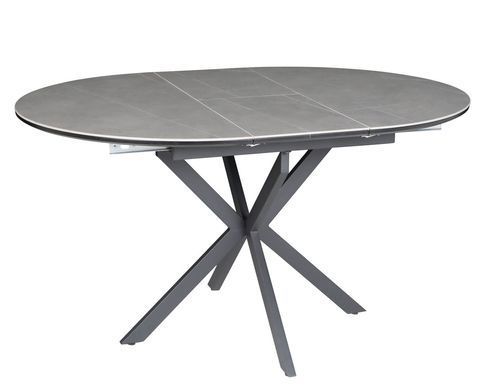 Стіл INTARSIO GENEWA CERAMIC розкладний 105&ndash;140&times;105 см, сірий / чорний каркас